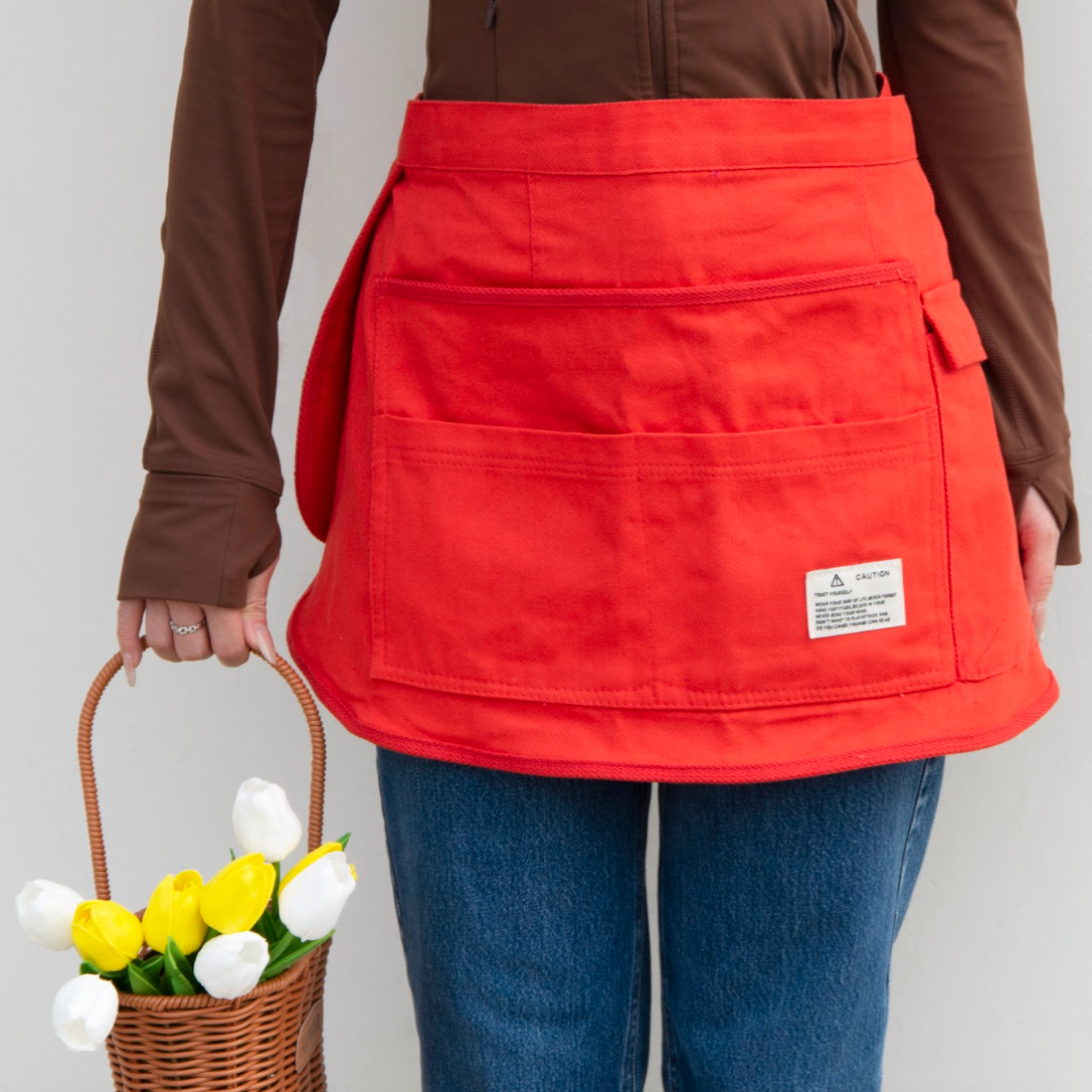Tool Apron Half Canvas Apron - Orange