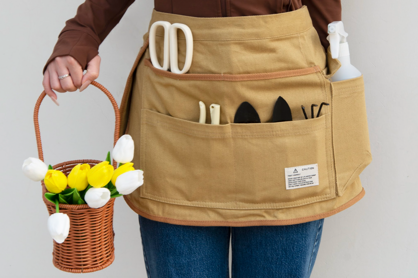 Tool Apron Half Canvas Apron - Khaki