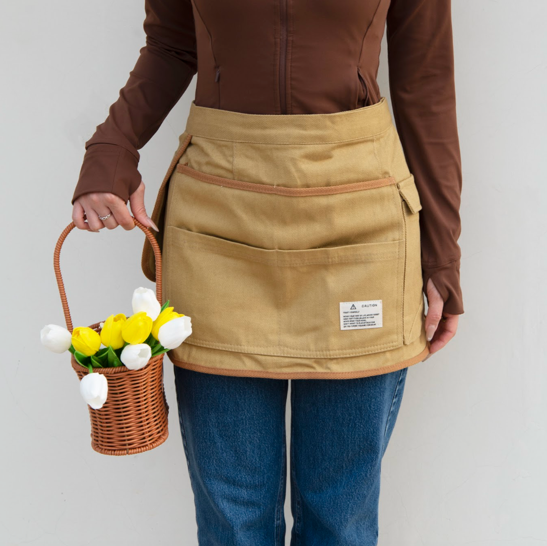 Tool Apron Half Canvas Apron - Khaki