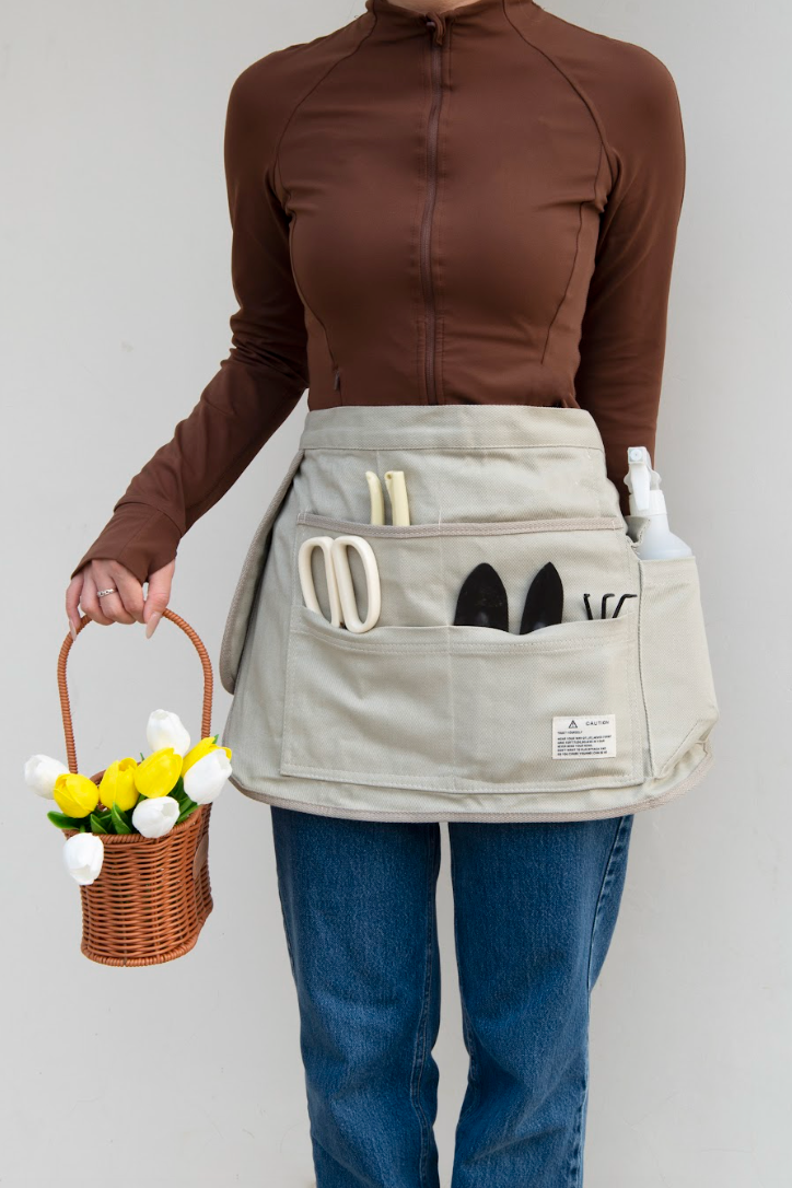 Tool Apron Half Canvas Apron - Beige