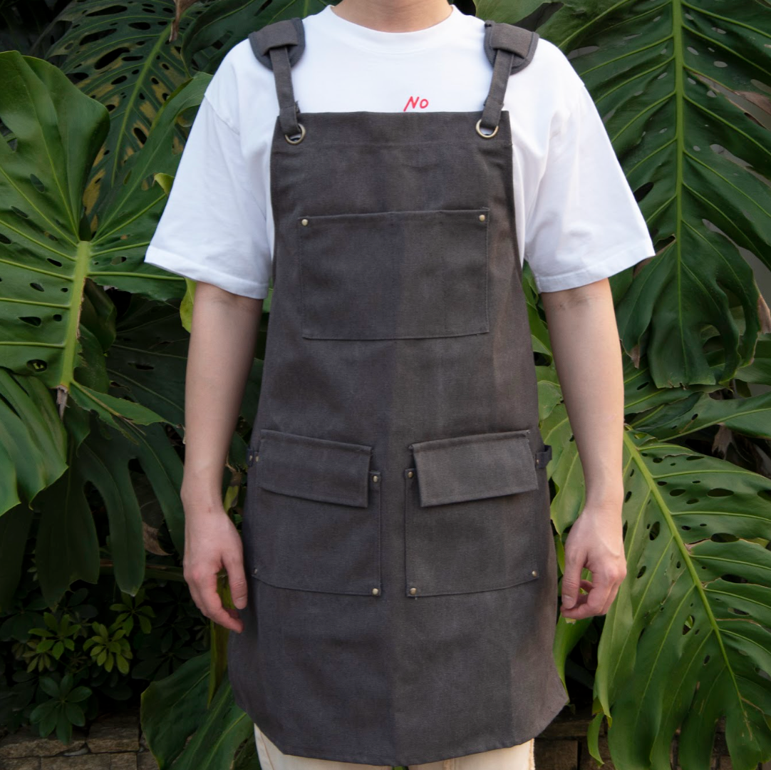 Multi-Pocket Gardening Utility Apron - Grey