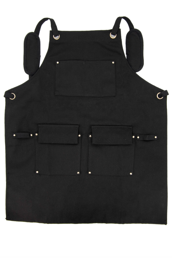 Multi-Pocket Garden Utility Apron - Black