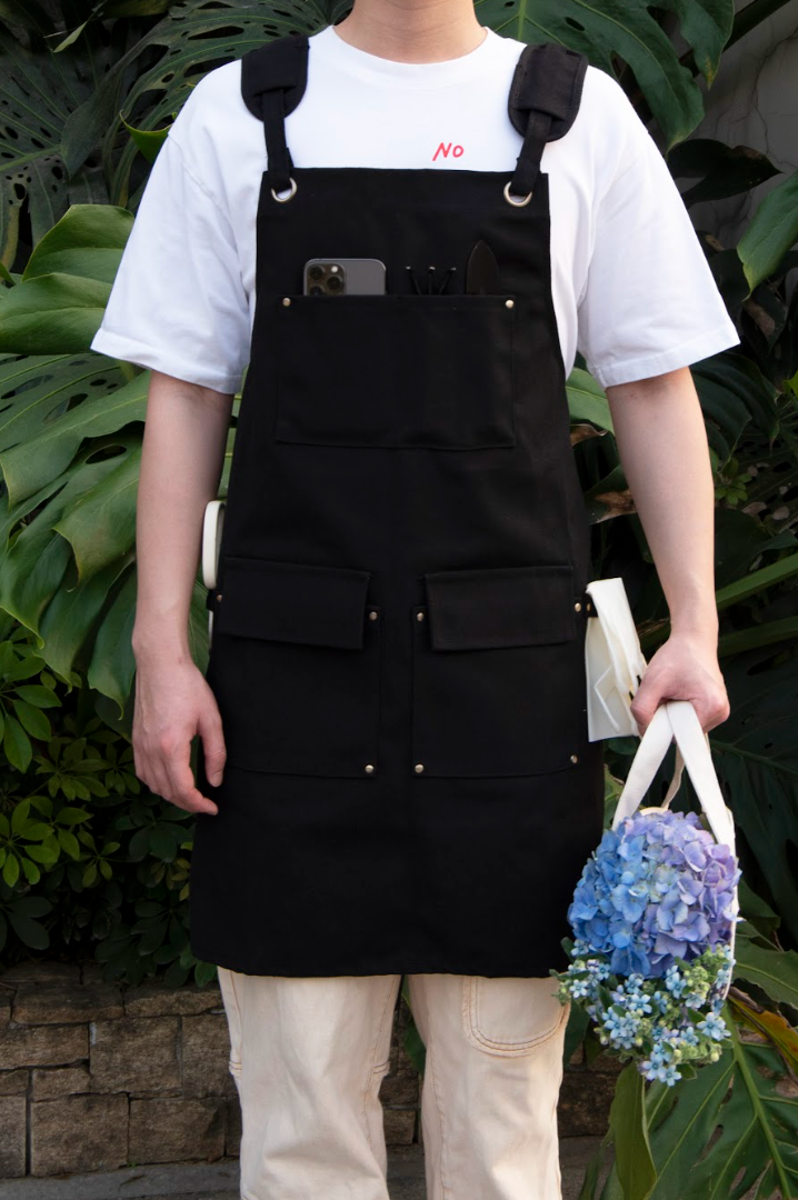 Multi-Pocket Garden Utility Apron - Black