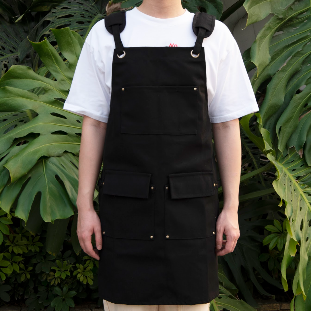 Multi-Pocket Garden Utility Apron - Black