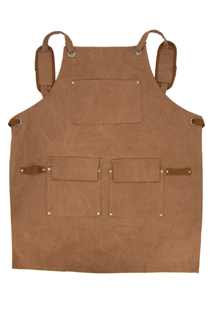 Multi-Pocket Garden Utility Apron - Camel