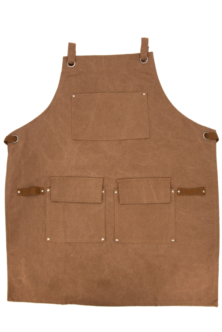 Multi-Pocket Garden Utility Apron - Camel