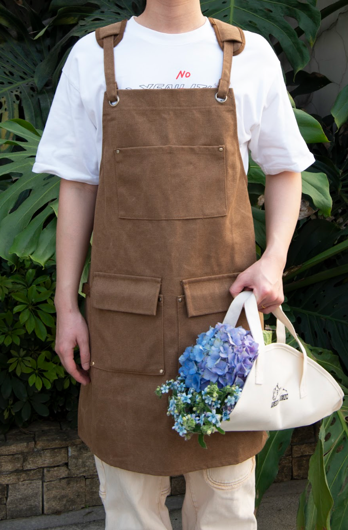 Multi-Pocket Garden Utility Apron - Camel