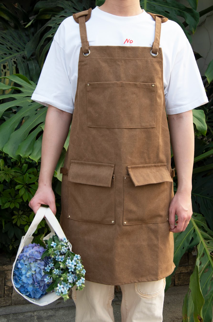 Multi-Pocket Garden Utility Apron - Camel