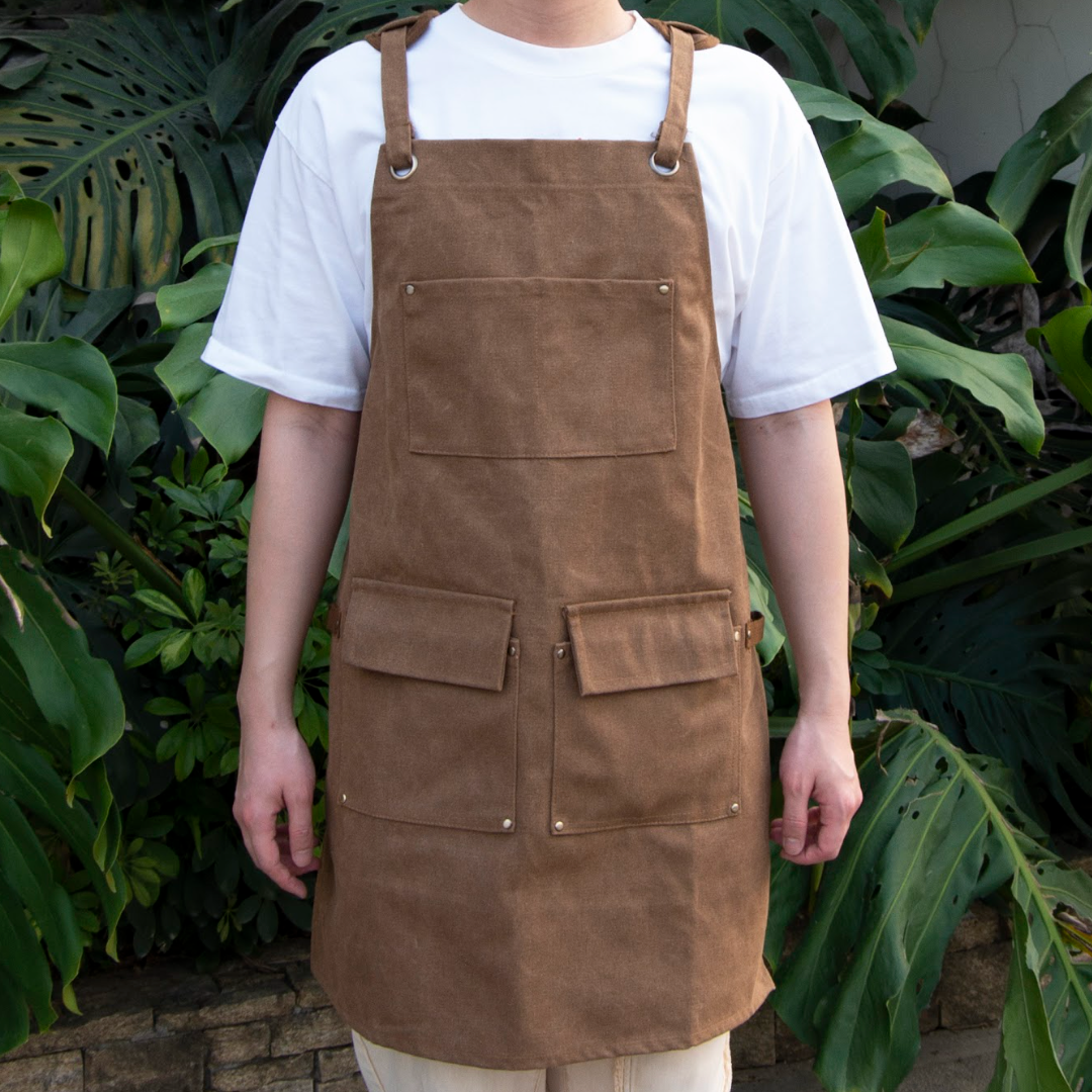 Multi-Pocket Garden Utility Apron - Camel
