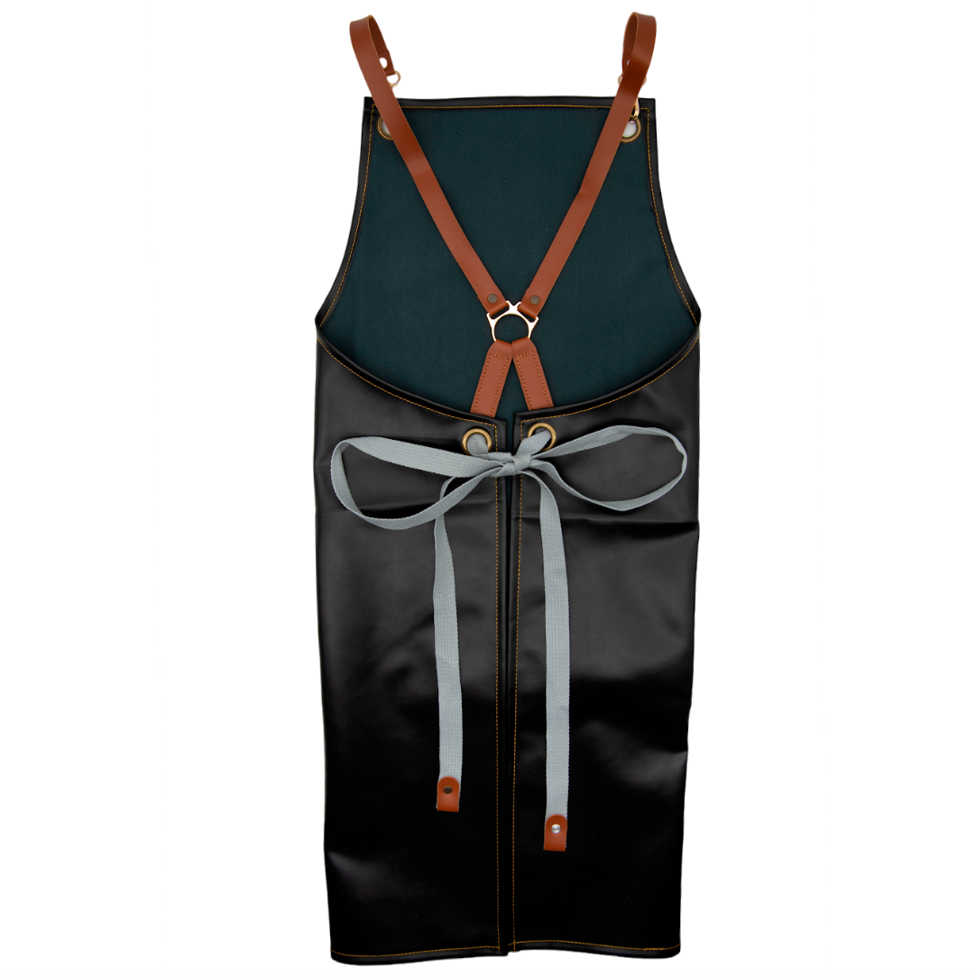 PU Leather Gardening Apron - Black