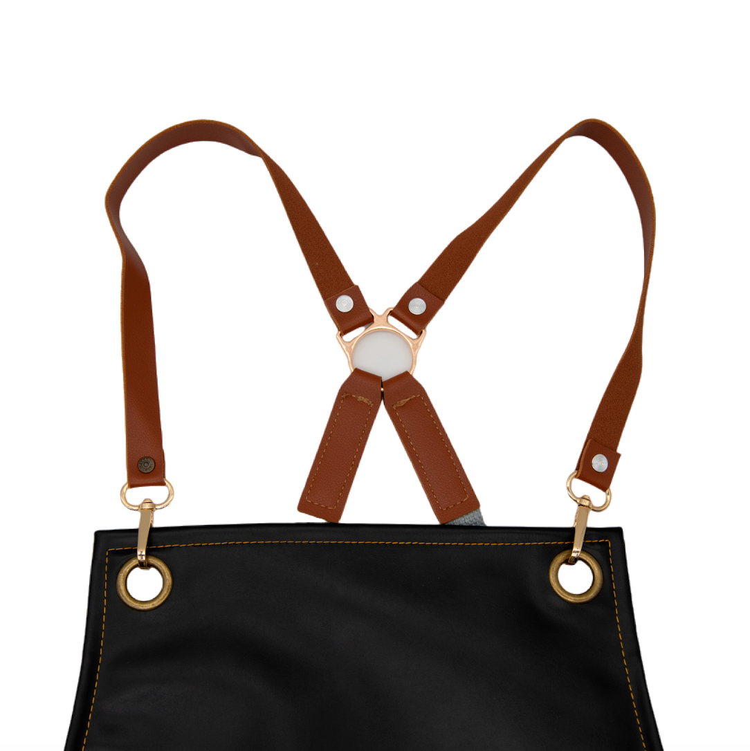 PU Leather Gardening Apron - Black