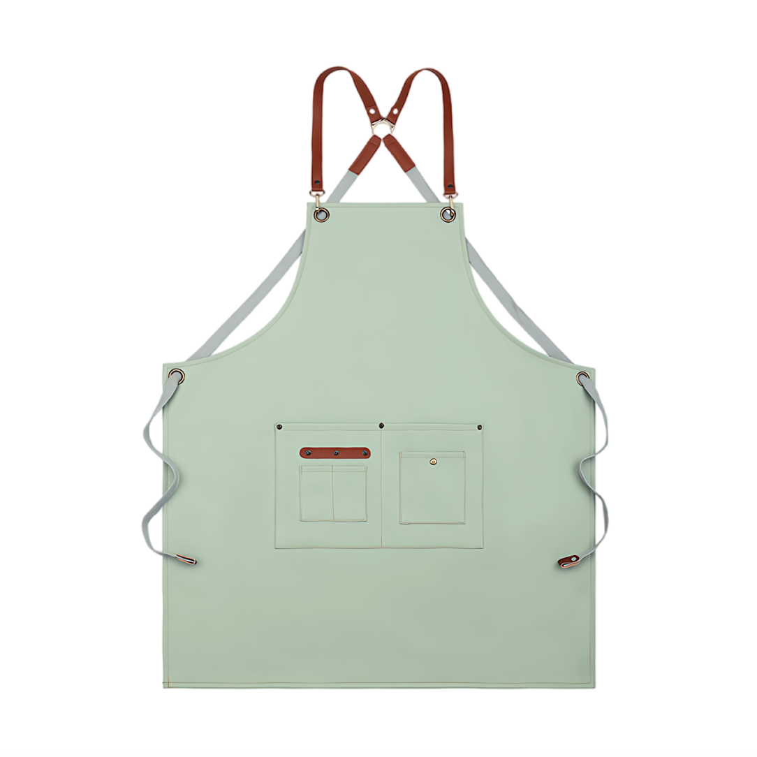 PU Leather Gardening Apron - Green