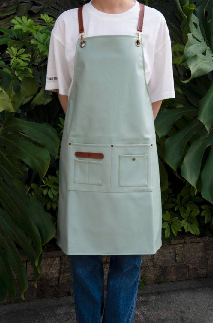 PU Leather Gardening Apron - Green