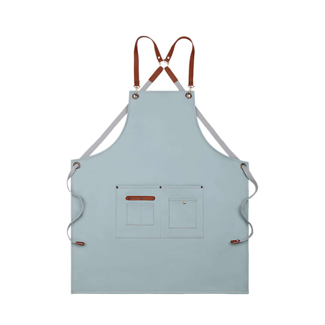 PU Leather Gardening Apron - Blue