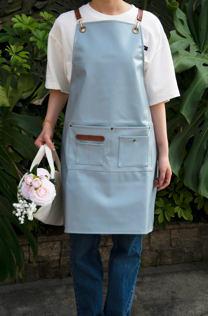 PU Leather Gardening Apron - Blue