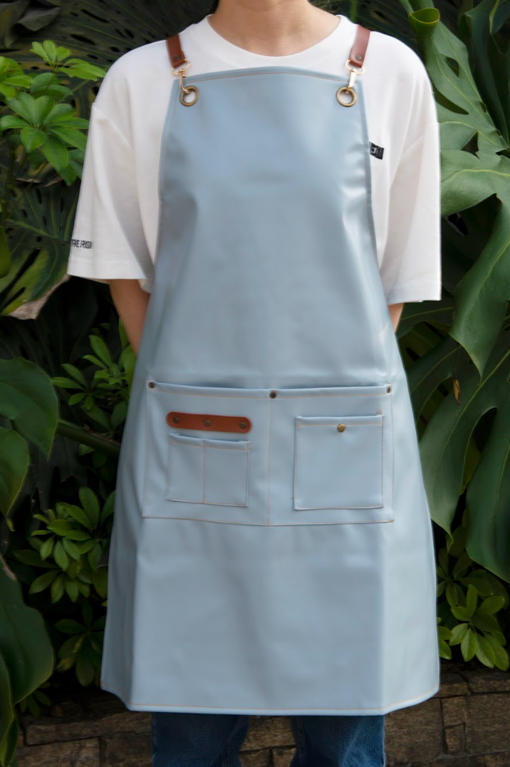 PU Leather Gardening Apron - Blue