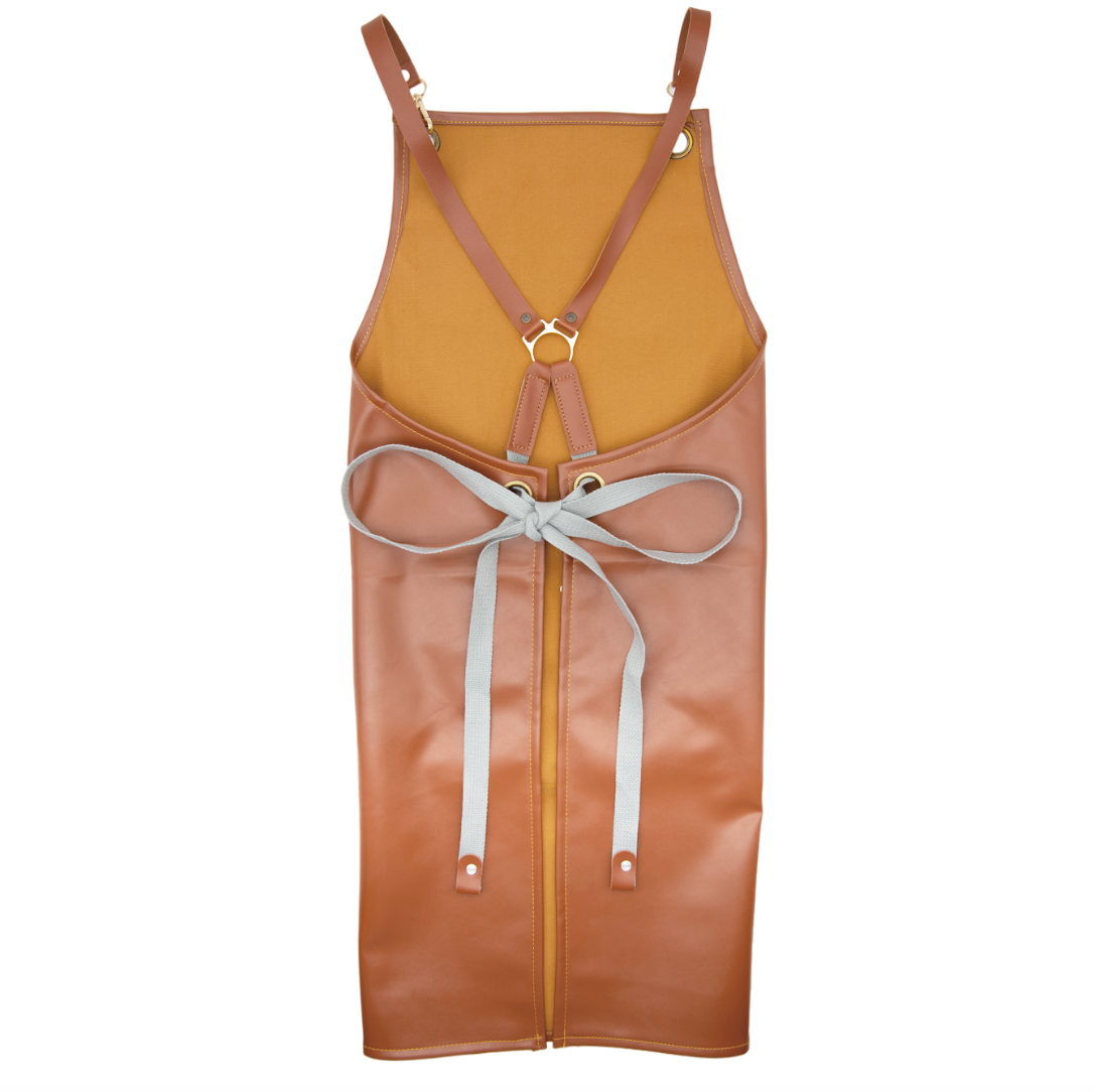 PU Leather Gardening Apron - Brown