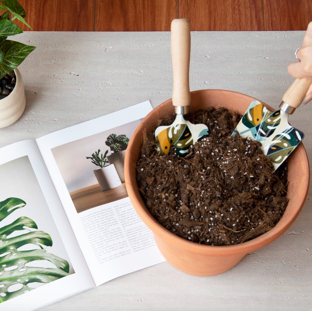 2-Piece Garden Tool Set(Hand Trowel and Hand Fork) - Leaf pattern
