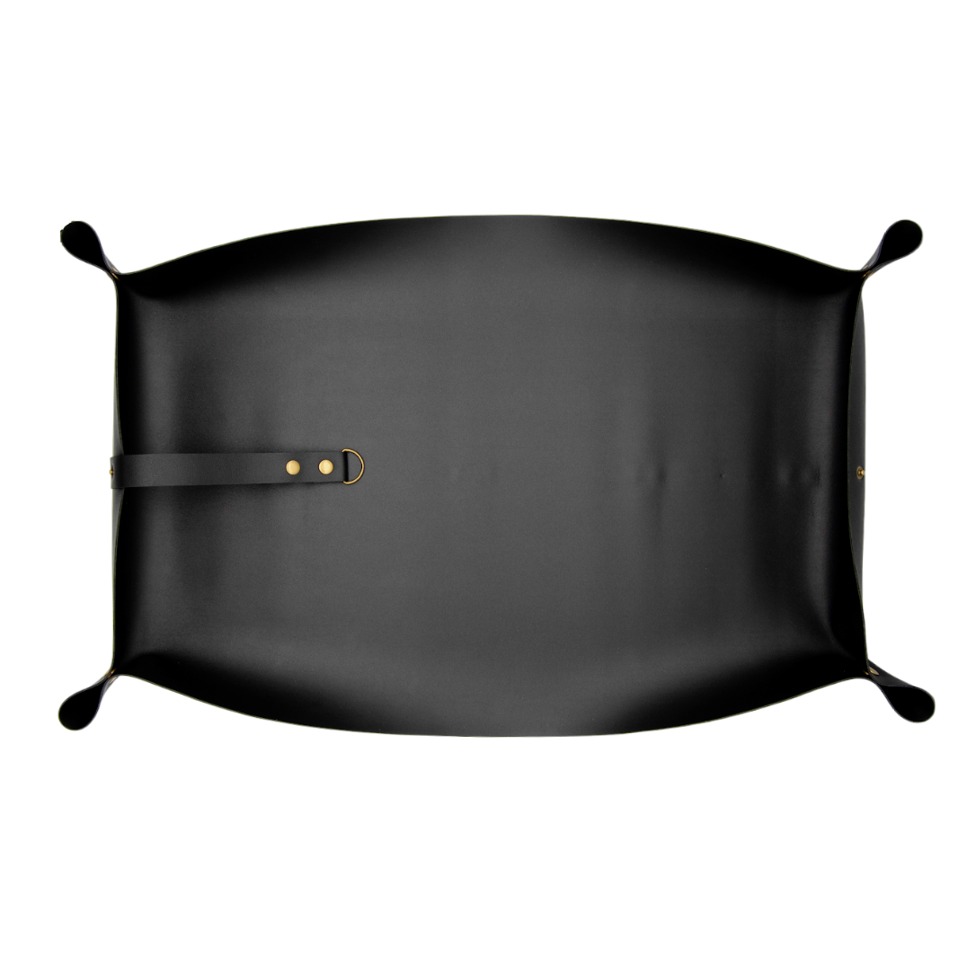 PU Leather Plant Repotting Mat Waterproof Transplanting Mat - Black