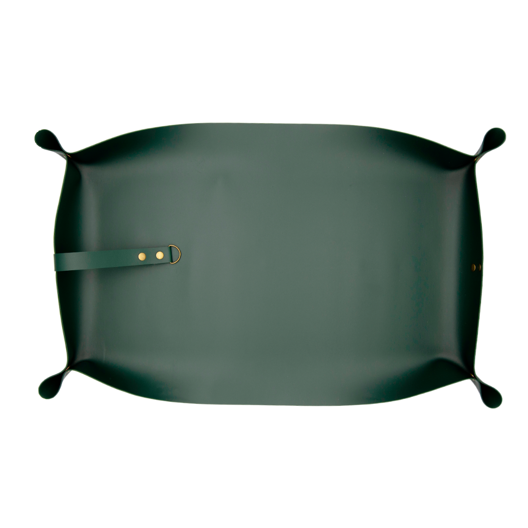 PU Leather Plant Repotting Mat Waterproof Transplanting Mat - Dark green