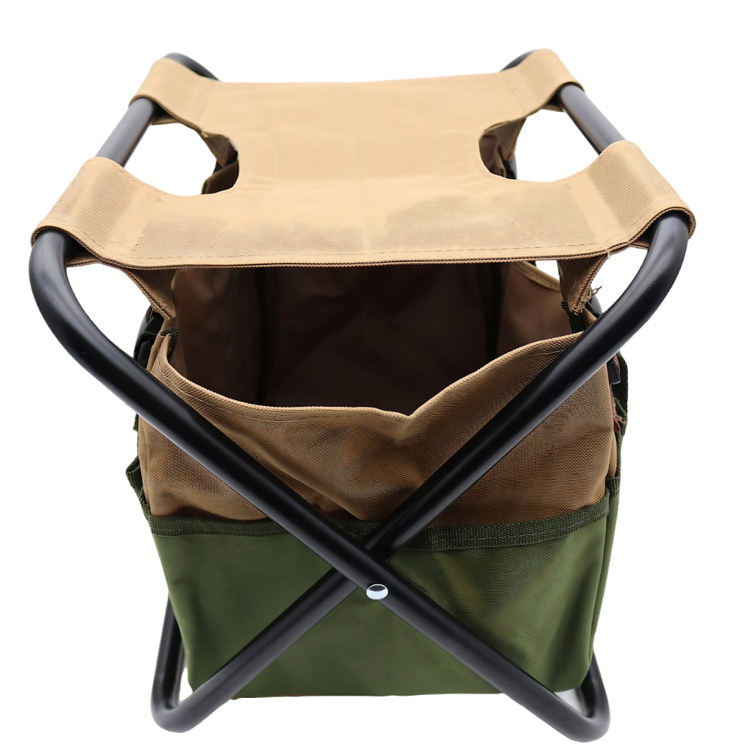 Gardener Folding Seat with Tools, Garden Stool with Detachable Storage Tote Bag