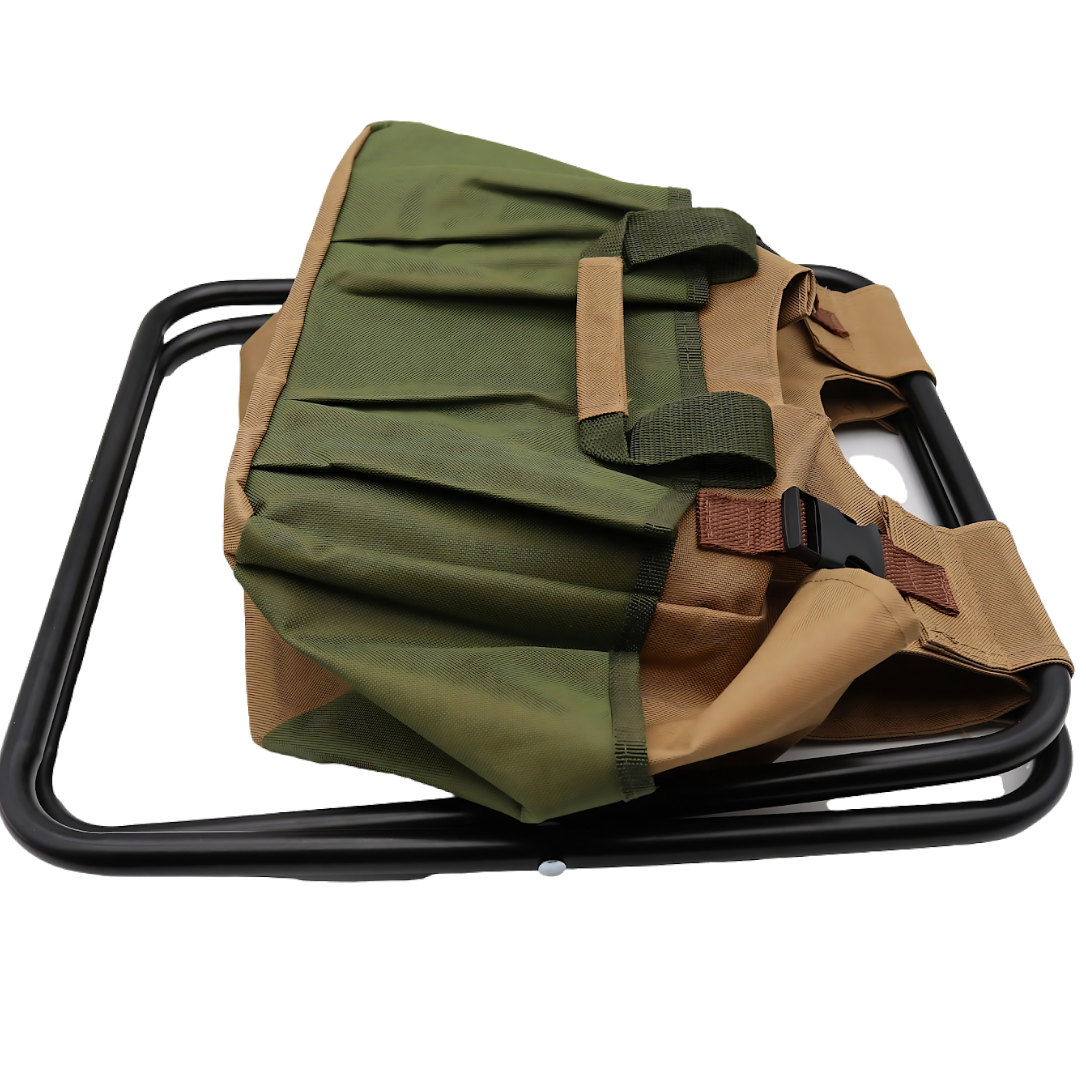 Gardener Folding Seat with Tools, Garden Stool with Detachable Storage Tote Bag