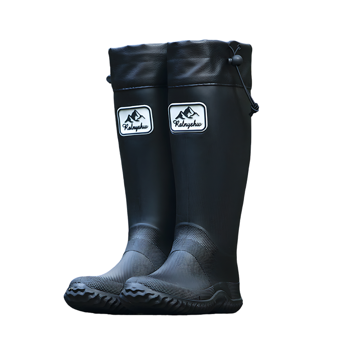 Waterproof Gardening Boots,Tall Waterproof Rain Boot Outdoor Garden Shoes - Black
