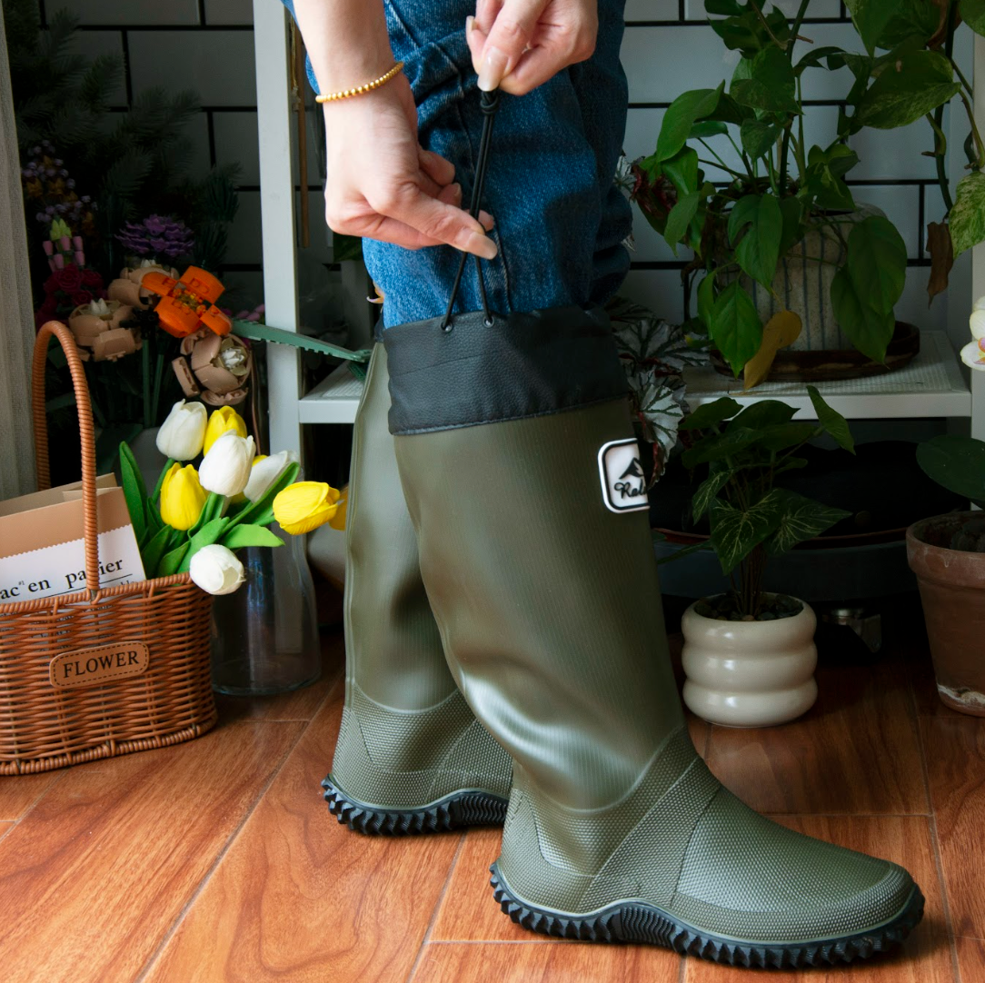 Waterproof Gardening Boots,Tall Waterproof Rain Boot Outdoor Garden Shoes – Green