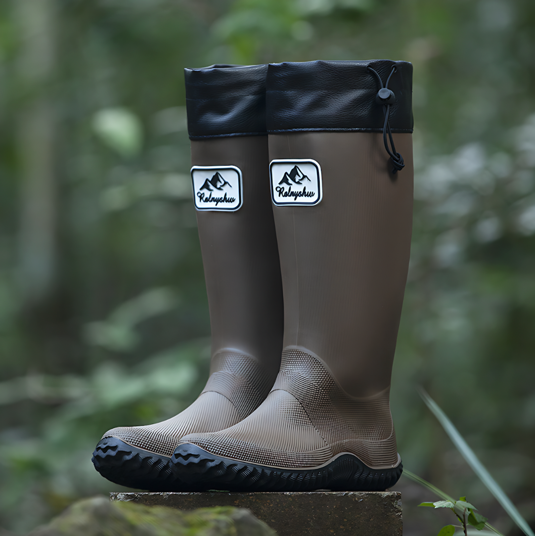 Waterproof Gardening Boots,Tall Waterproof Rain Boot Outdoor Garden Shoes – Brown