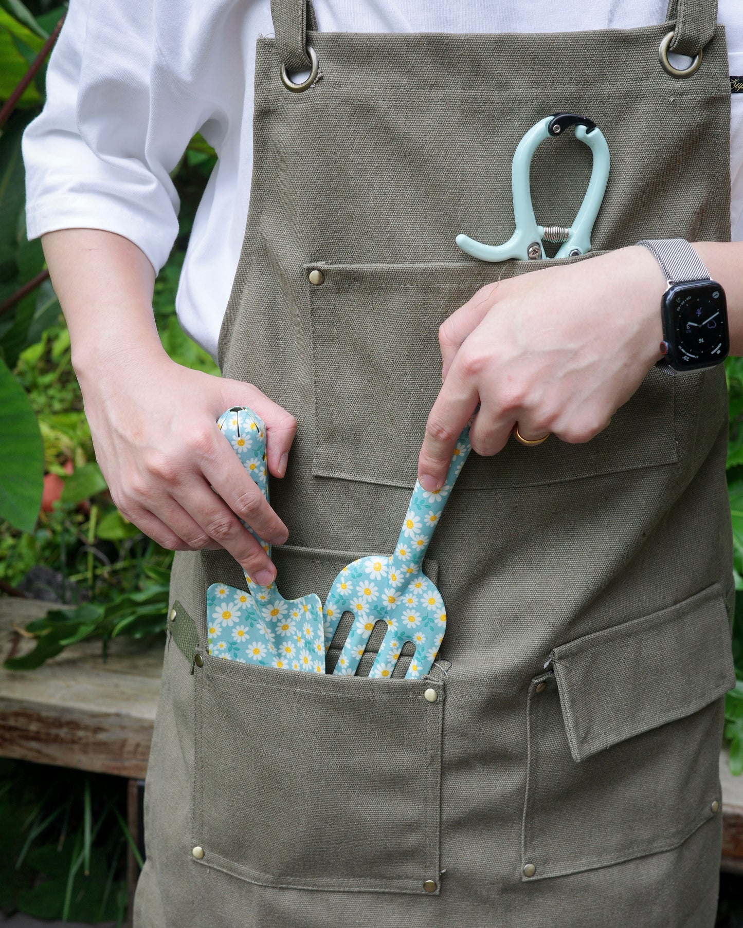 2-Piece Garden Tool Set(Hand Trowel and Hand Fork) - Daisy pattern