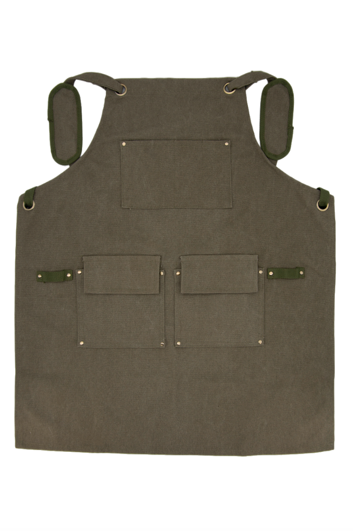 Multi-Pocket Garden Utility Apron - Green