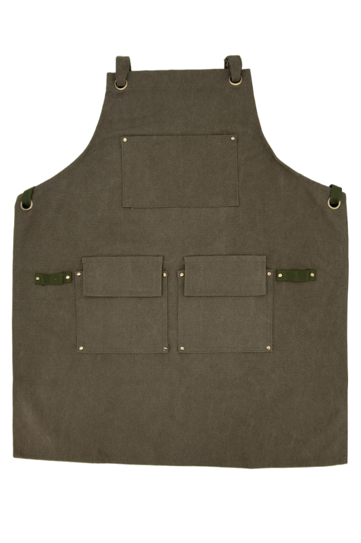 Multi-Pocket Garden Utility Apron - Green