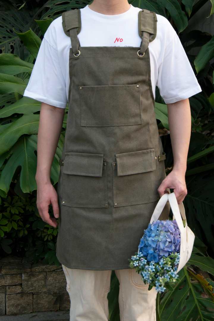 Multi-Pocket Garden Utility Apron - Green