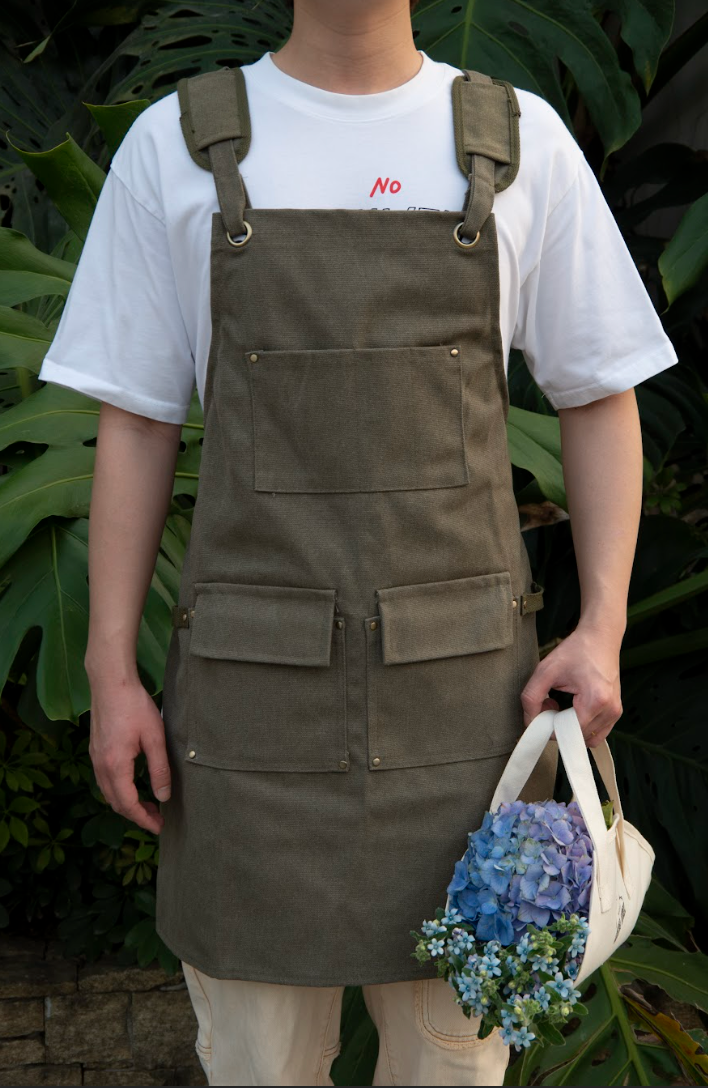 Multi-Pocket Garden Utility Apron - Green