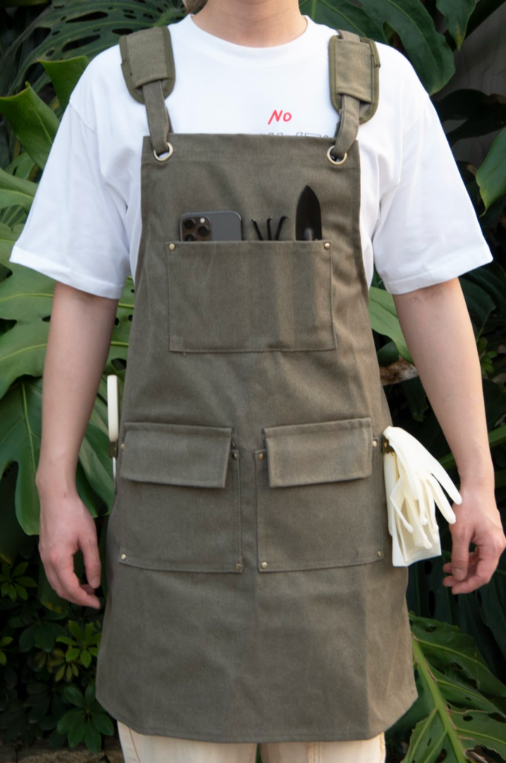 Multi-Pocket Garden Utility Apron - Green