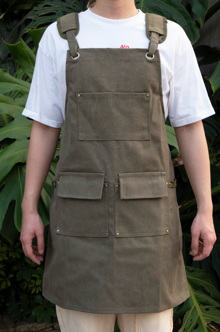 Multi-Pocket Garden Utility Apron - Green