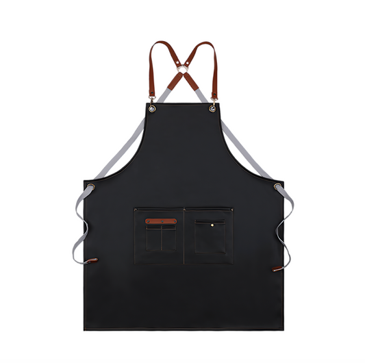 PU Leather Gardening Apron - Black
