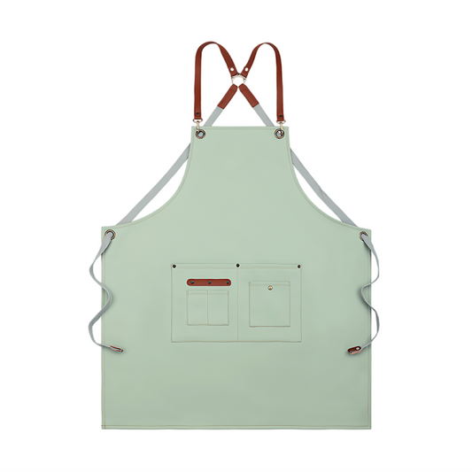 PU Leather Gardening Apron - Green