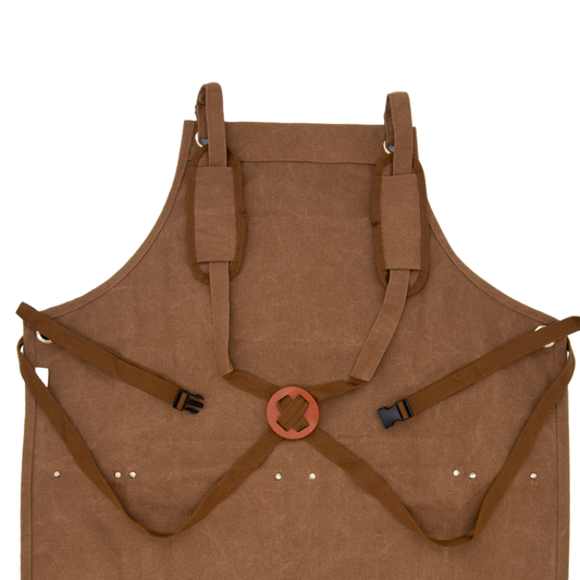 Multi-Pocket Garden Utility Apron - Camel