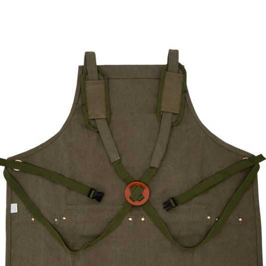 Multi-Pocket Garden Utility Apron - Green