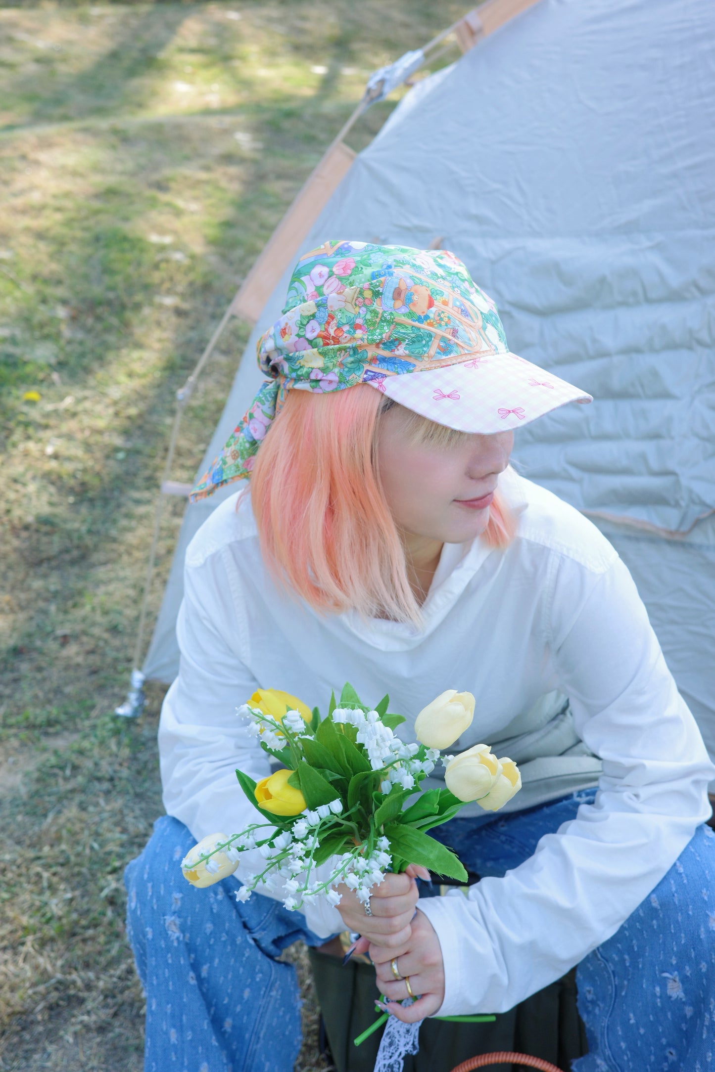 Wide Brim Garden Hat ( Blossom Pink )