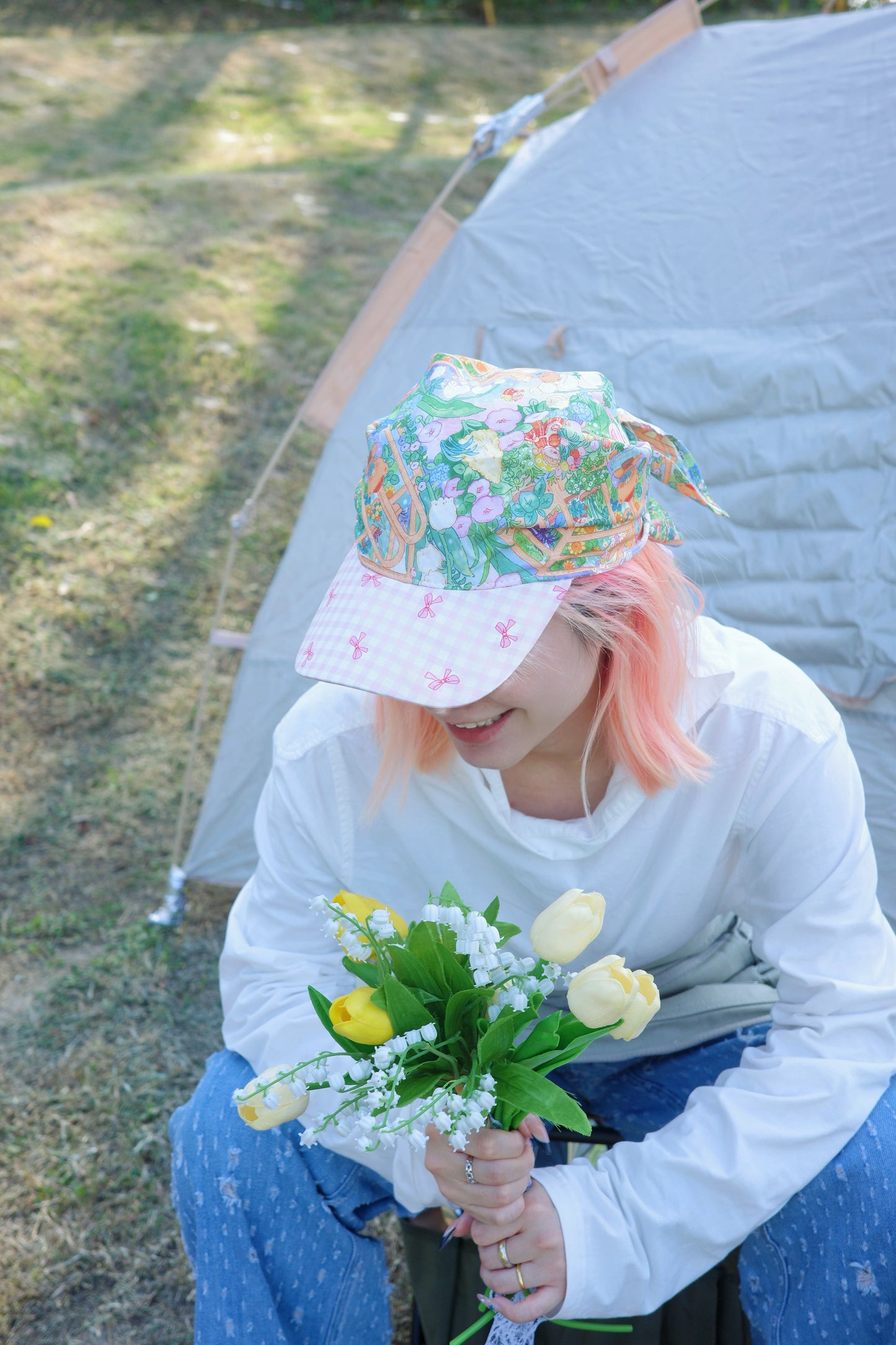 Wide Brim Garden Hat ( Blossom Pink )