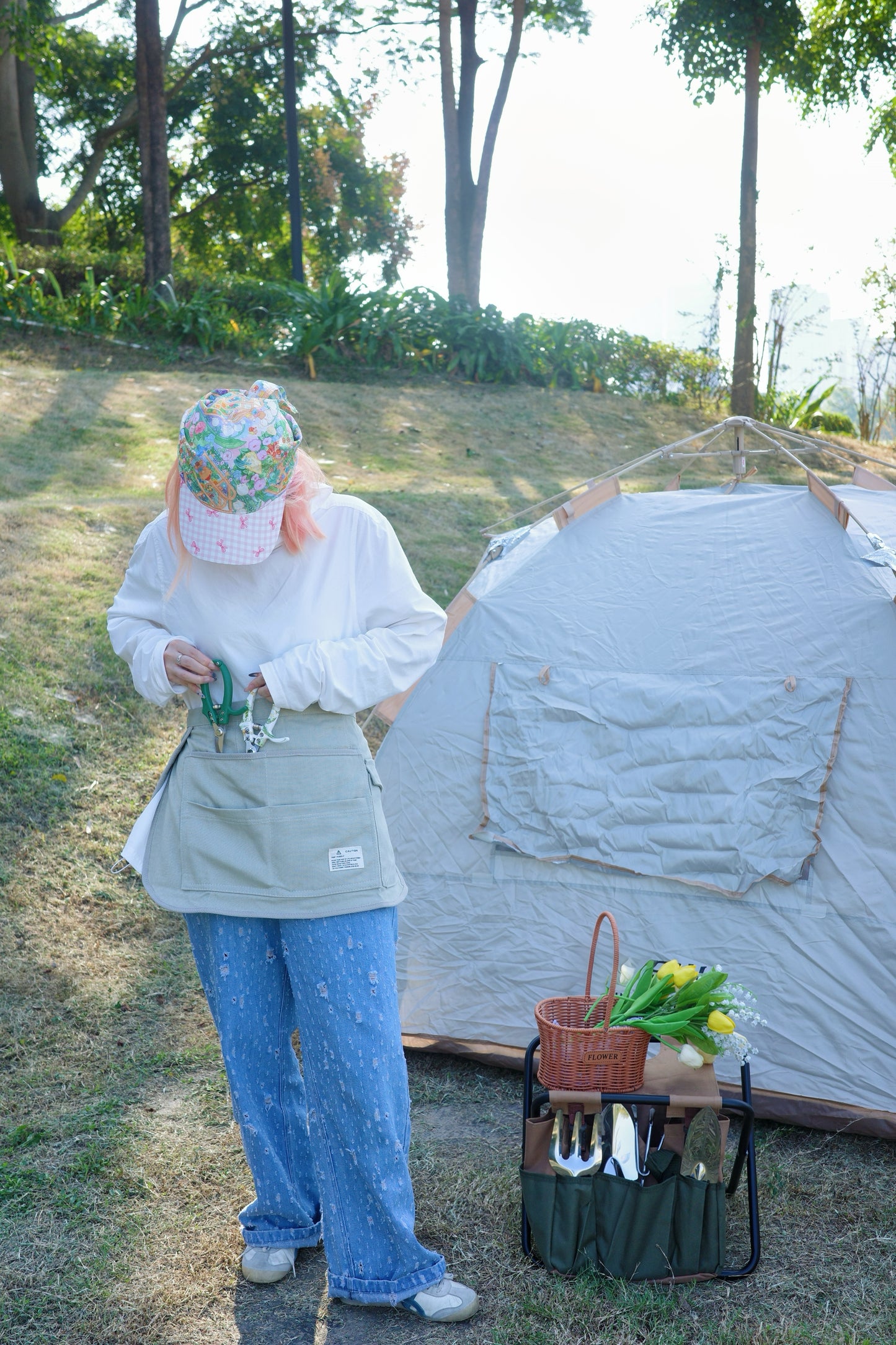 Wide Brim Garden Hat ( Blossom Pink )