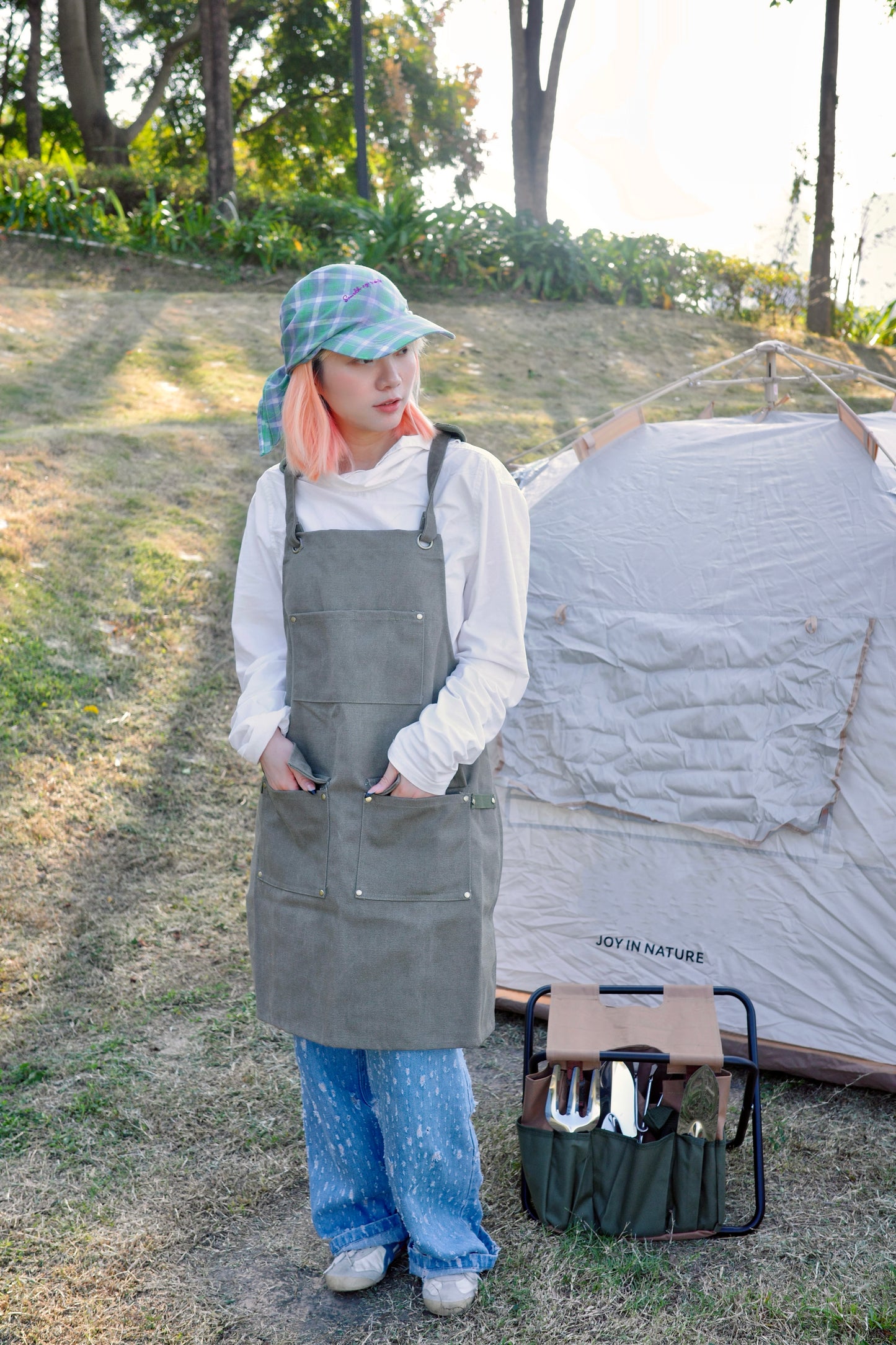 Wide Brim Garden Hat ( Spring Meadow Plaid )