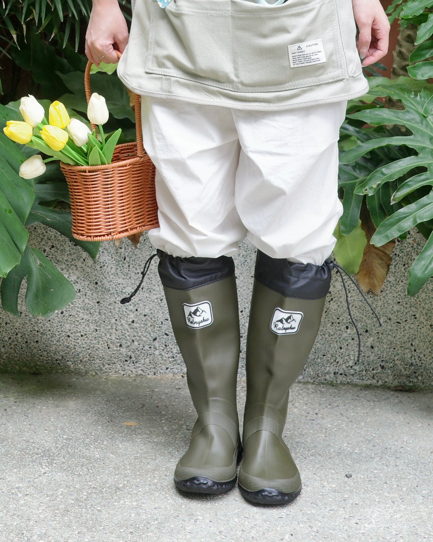 Waterproof Gardening Boots,Tall Waterproof Rain Boot Outdoor Garden Shoes – Green