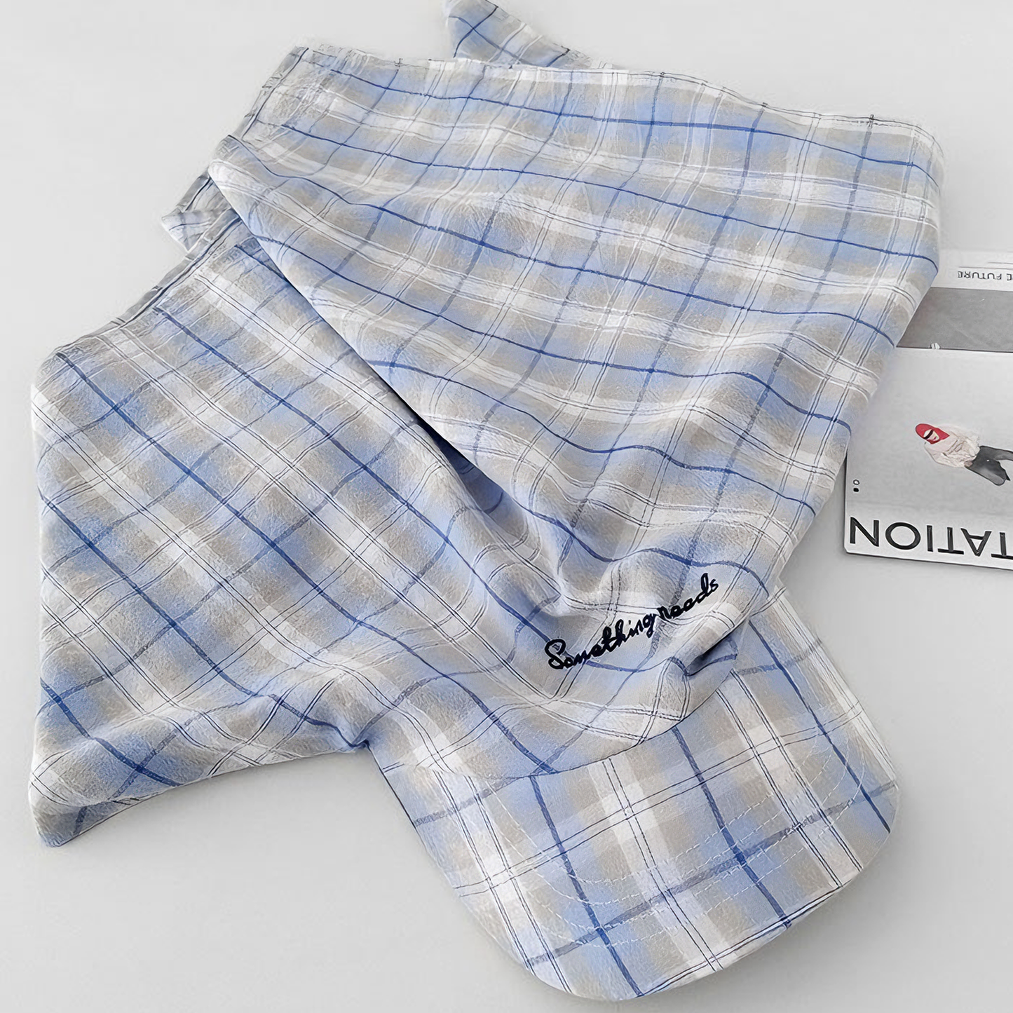 Wide Brim Garden Hat ( Skyline Blue Plaid )